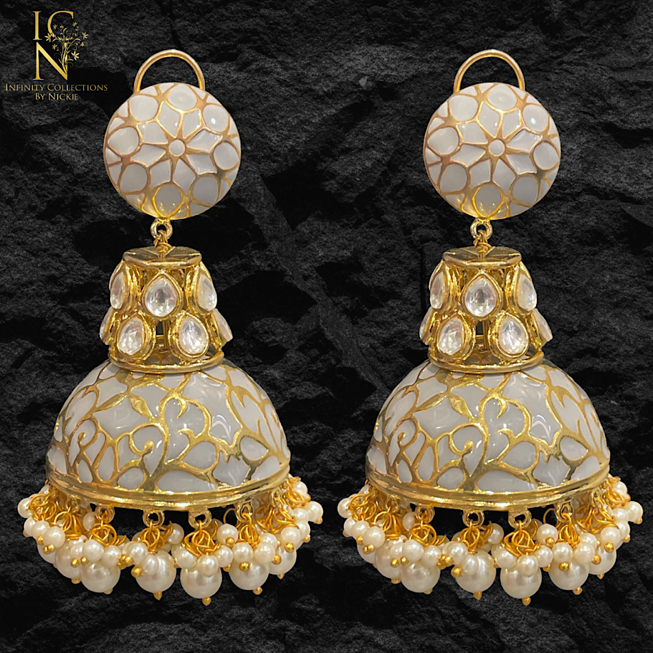 Grey Mina Jhumka