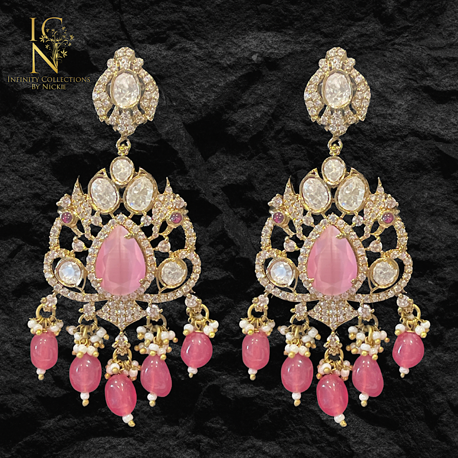 Moissanite Kundan Earrings