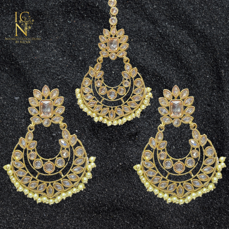 Reverse Polki Tikka Earrings set