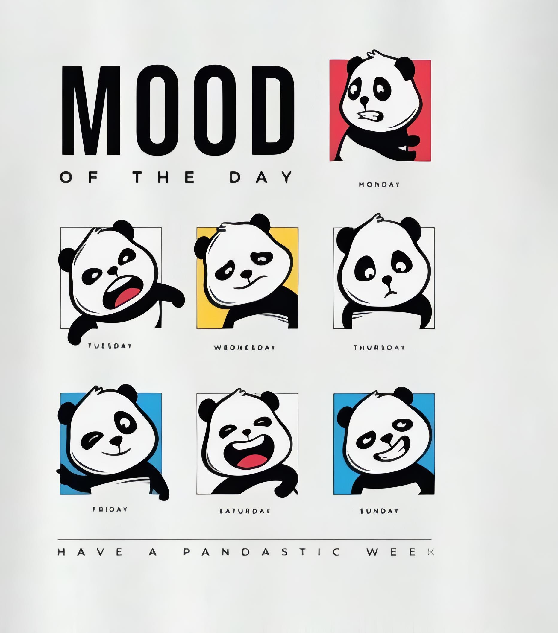 Mood off the day Panda - T-Shirt - Image 2