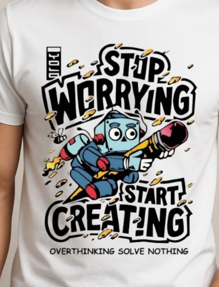 Stop worrying graphic tshirt - Image 2